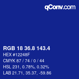 カラーコード: RGB 18 36.8 143.4 | qconv.com