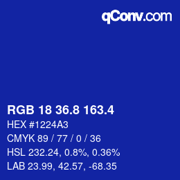 カラーコード: RGB 18 36.8 163.4 | qconv.com