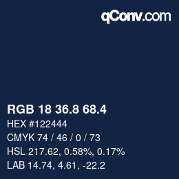 カラーコード: RGB 18 36.8 68.4 | qconv.com