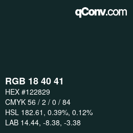 Farbcode: RGB 18 40 41 | qconv.com