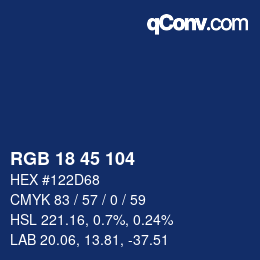 Color code: RGB 18 45 104 | qconv.com