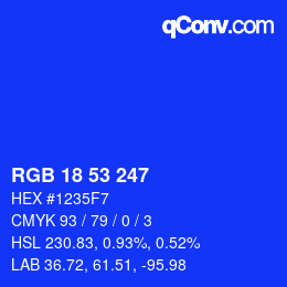 Código de color: RGB 18 53 247 | qconv.com