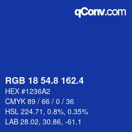 カラーコード: RGB 18 54.8 162.4 | qconv.com