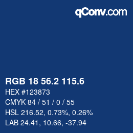 カラーコード: RGB 18 56.2 115.6 | qconv.com