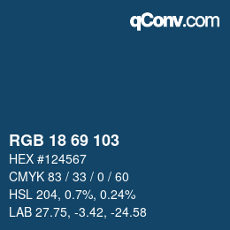 Color code: RGB 18 69 103 | qconv.com