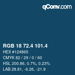 カラーコード: RGB 18 72.4 101.4 | qconv.com