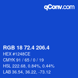 カラーコード: RGB 18 72.4 206.4 | qconv.com