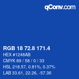 カラーコード: RGB 18 72.8 171.4 | qconv.com