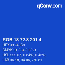 カラーコード: RGB 18 72.8 201.4 | qconv.com