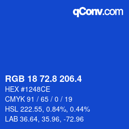 カラーコード: RGB 18 72.8 206.4 | qconv.com
