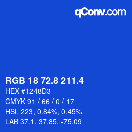 カラーコード: RGB 18 72.8 211.4 | qconv.com