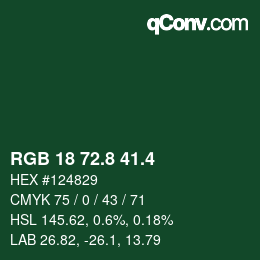 カラーコード: RGB 18 72.8 41.4 | qconv.com