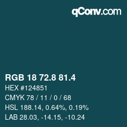 カラーコード: RGB 18 72.8 81.4 | qconv.com