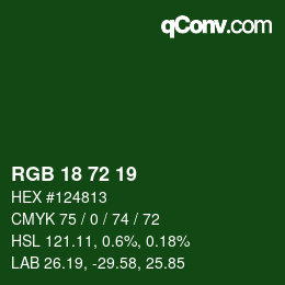Color code: RGB 18 72 19 | qconv.com