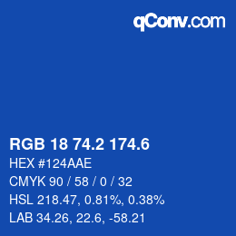 カラーコード: RGB 18 74.2 174.6 | qconv.com
