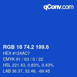 カラーコード: RGB 18 74.2 199.6 | qconv.com