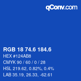 カラーコード: RGB 18 74.6 184.6 | qconv.com