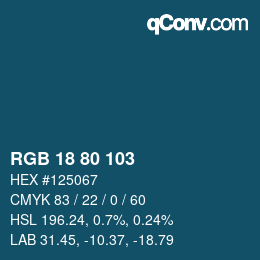 Color code: RGB 18 80 103 | qconv.com