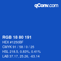 Código de color: RGB 18 80 191 | qconv.com