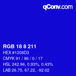 Color code: RGB 18 8 211 | qconv.com