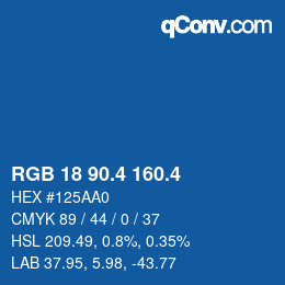 カラーコード: RGB 18 90.4 160.4 | qconv.com