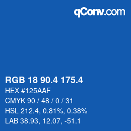 カラーコード: RGB 18 90.4 175.4 | qconv.com