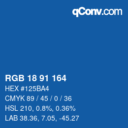 Color code: RGB 18 91 164 | qconv.com