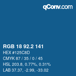 カラーコード: RGB 18 92.2 141 | qconv.com