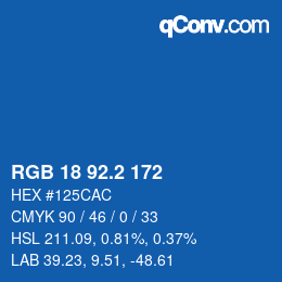 カラーコード: RGB 18 92.2 172 | qconv.com