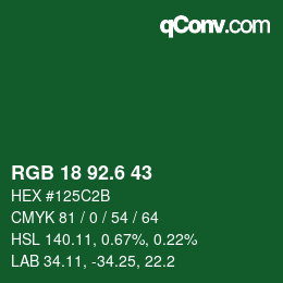 カラーコード: RGB 18 92.6 43 | qconv.com
