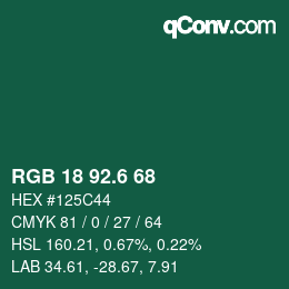 カラーコード: RGB 18 92.6 68 | qconv.com