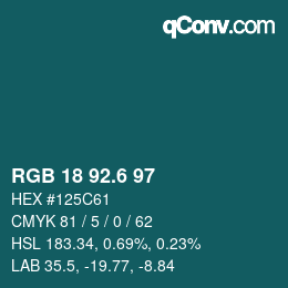 カラーコード: RGB 18 92.6 97 | qconv.com