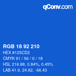 カラーコード: RGB 18 92 210 | qconv.com