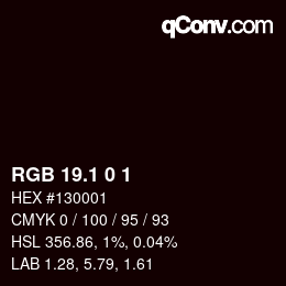 Color code: RGB 19.1 0 1 | qconv.com