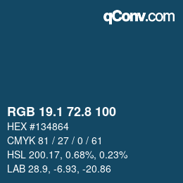 カラーコード: RGB 19.1 72.8 100 | qconv.com