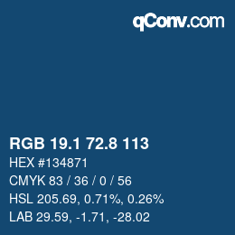 Color code: RGB 19.1 72.8 113 | qconv.com