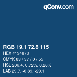 Color code: RGB 19.1 72.8 115 | qconv.com