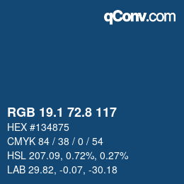 Color code: RGB 19.1 72.8 117 | qconv.com