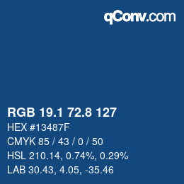 Color code: RGB 19.1 72.8 127 | qconv.com