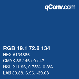 Color code: RGB 19.1 72.8 134 | qconv.com