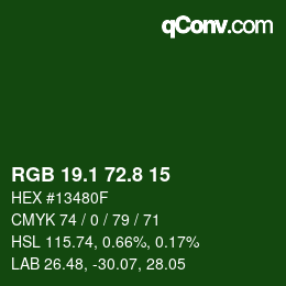 Color code: RGB 19.1 72.8 15 | qconv.com