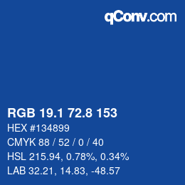 カラーコード: RGB 19.1 72.8 153 | qconv.com