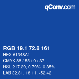 カラーコード: RGB 19.1 72.8 161 | qconv.com