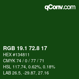 カラーコード: RGB 19.1 72.8 17 | qconv.com