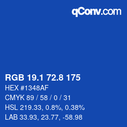 カラーコード: RGB 19.1 72.8 175 | qconv.com