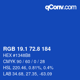Color code: RGB 19.1 72.8 184 | qconv.com