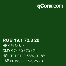 Color code: RGB 19.1 72.8 20 | qconv.com