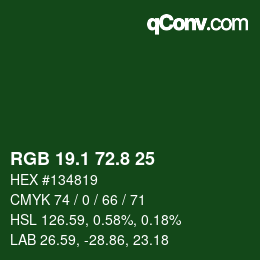 Color code: RGB 19.1 72.8 25 | qconv.com