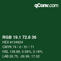 カラーコード: RGB 19.1 72.8 36 | qconv.com