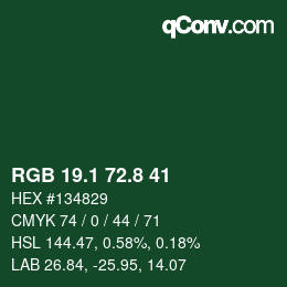 カラーコード: RGB 19.1 72.8 41 | qconv.com